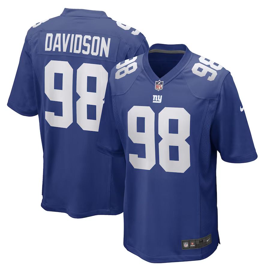 Men New York Giants 98 D.J. Davidson Nike Royal Game Player NFL Jersey